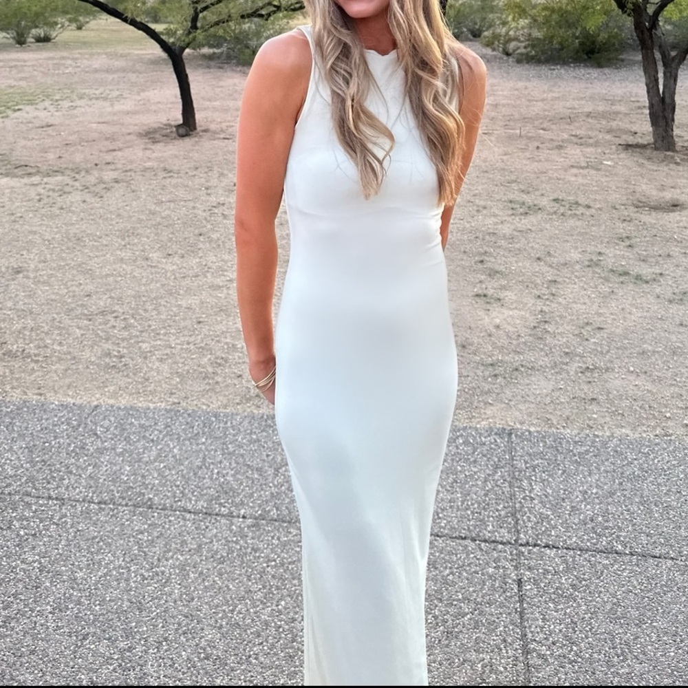 Tarna Sleeveless Slinky Maxi Dress - Bone